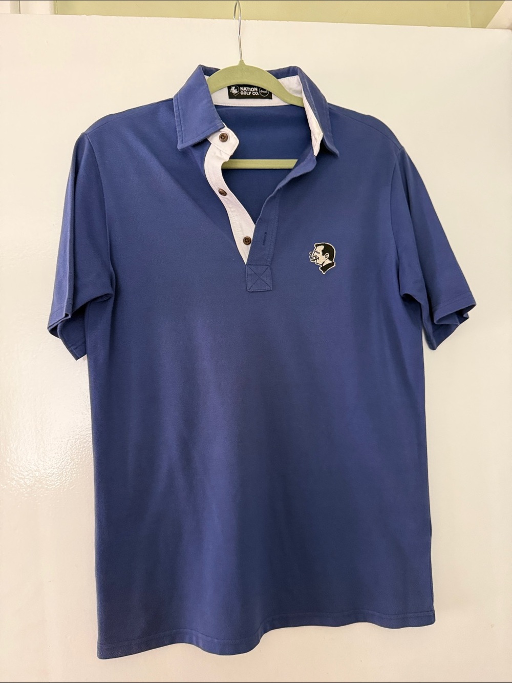 Nautica Blue Men's Polo with White Contrast Placket